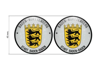 Aufkleber TUV Stadt Baden-Baden Nummernschild Plakette